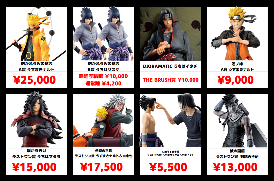 秋葉原【ナルト 一番くじフィギュア】買取価格表 全国対応の宅配買取
