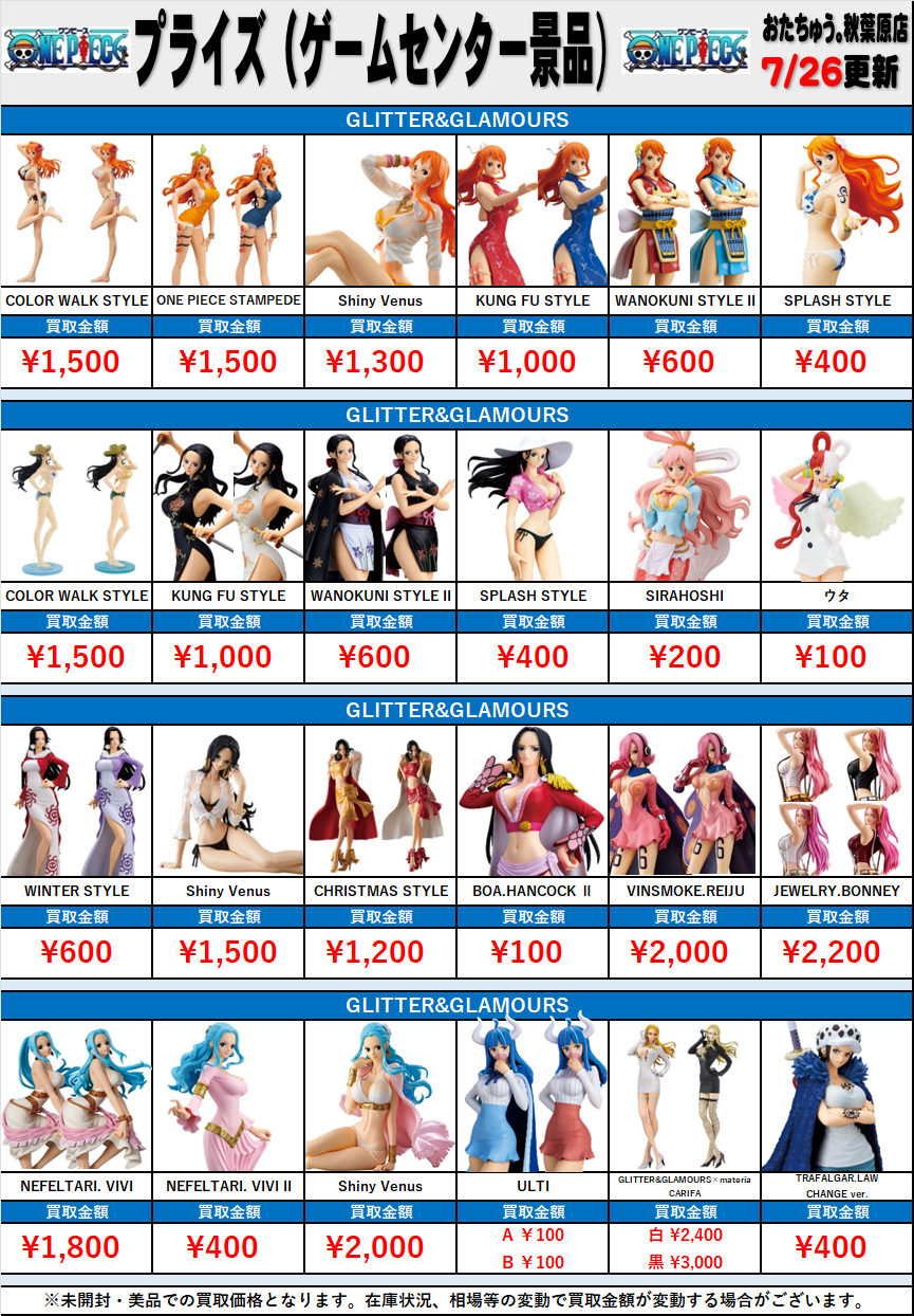 全国宅配買取】ワンピース プライズフィギュア(ゲームセンター
