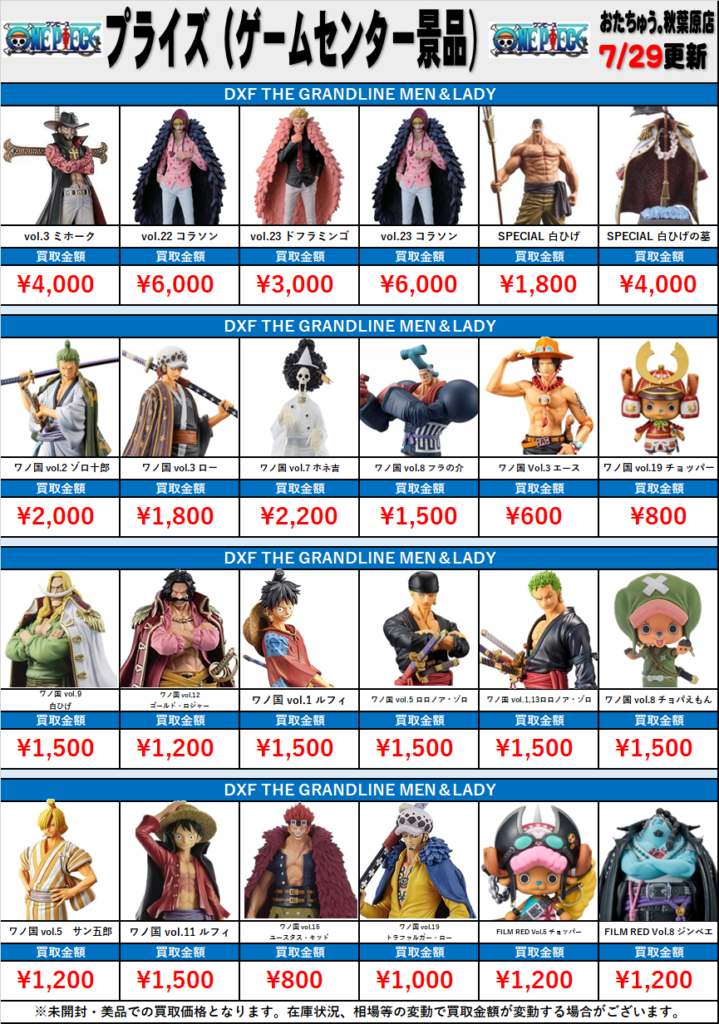 新品未開封品 ワンピースプライズフィギュア 22点まとめ売り ワンピース☆プライズフィギュアまとめ売り☆22種22個セット