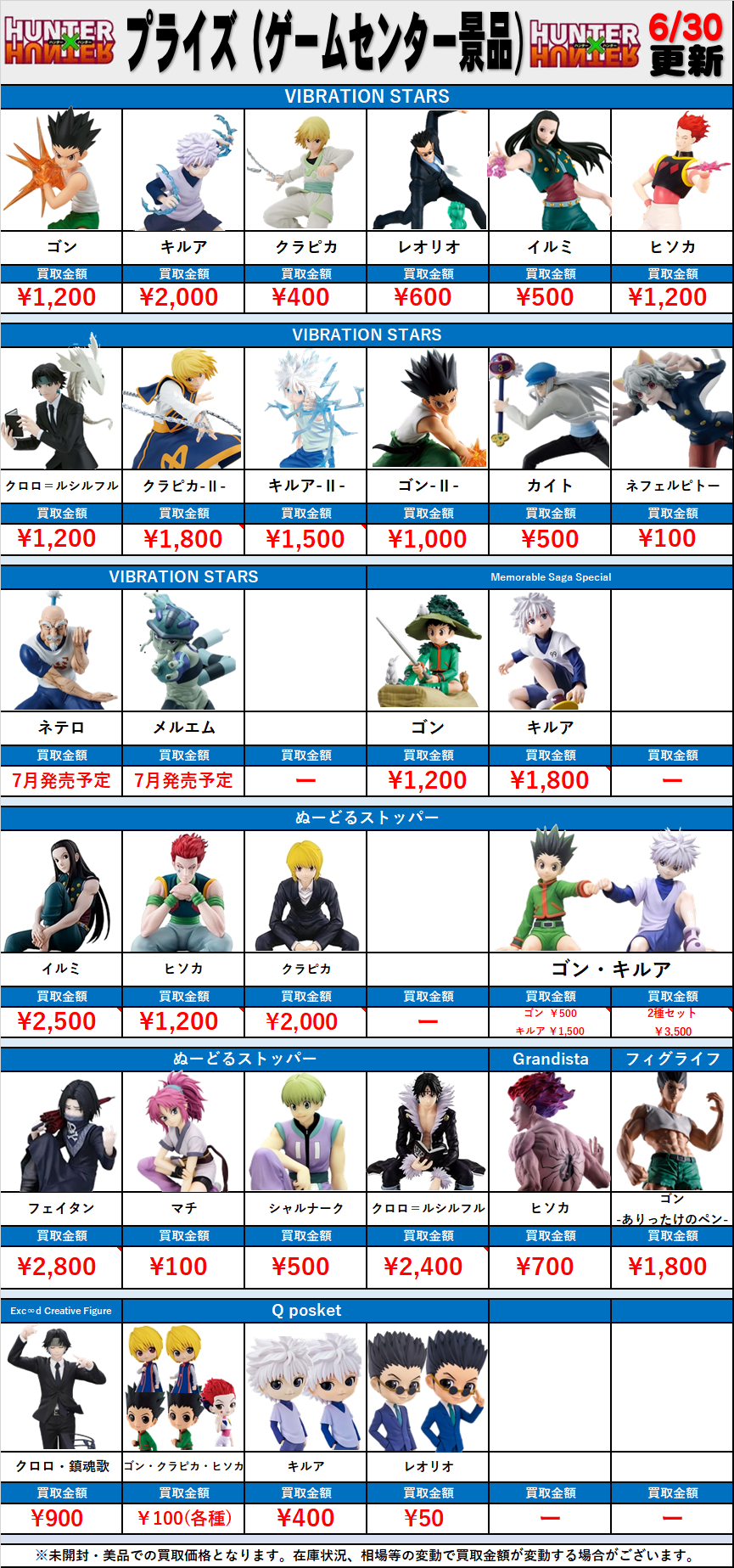 11点 ハンターハンター プライズ フィギュア まとめ売り セット