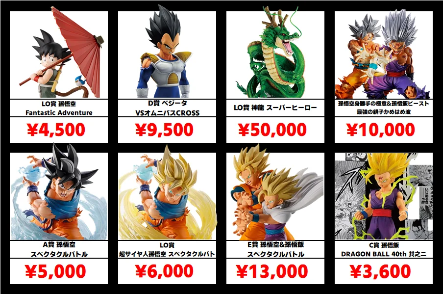 ドラゴンボール　一番くじ　下位賞　まとめ売り ドラゴンボール 一番くじ 買取価格表【アニメフィギュア専門店】おた