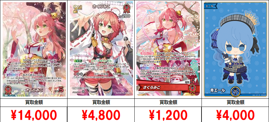 ホロライブオフィシャルカードゲーム】買取価格表/全国対応の