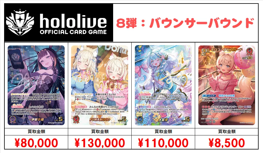 ホロカ　まとめ売り ホロカ】ホロライブカード買取価格表｜おたちゅう。秋葉原5号店GO!GO