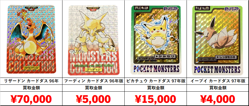 ポケモン】カードダスなど買取表□全国対応の宅配買取！ | おたちゅう  