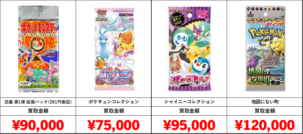 ポケカ 未開封パック まとめ売り ポケカ】未開封パック・ボックス買取表【旧裏・旧弾】□全国対応の宅配