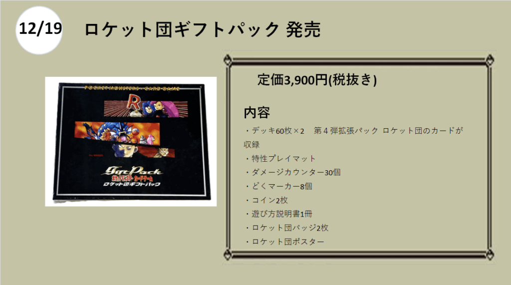 12月29日
ロケット団ギフトパック
3900円