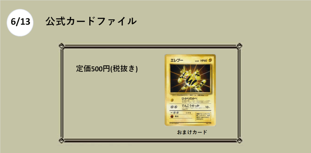 6月13日
公式カードファイル
エレブー
500円