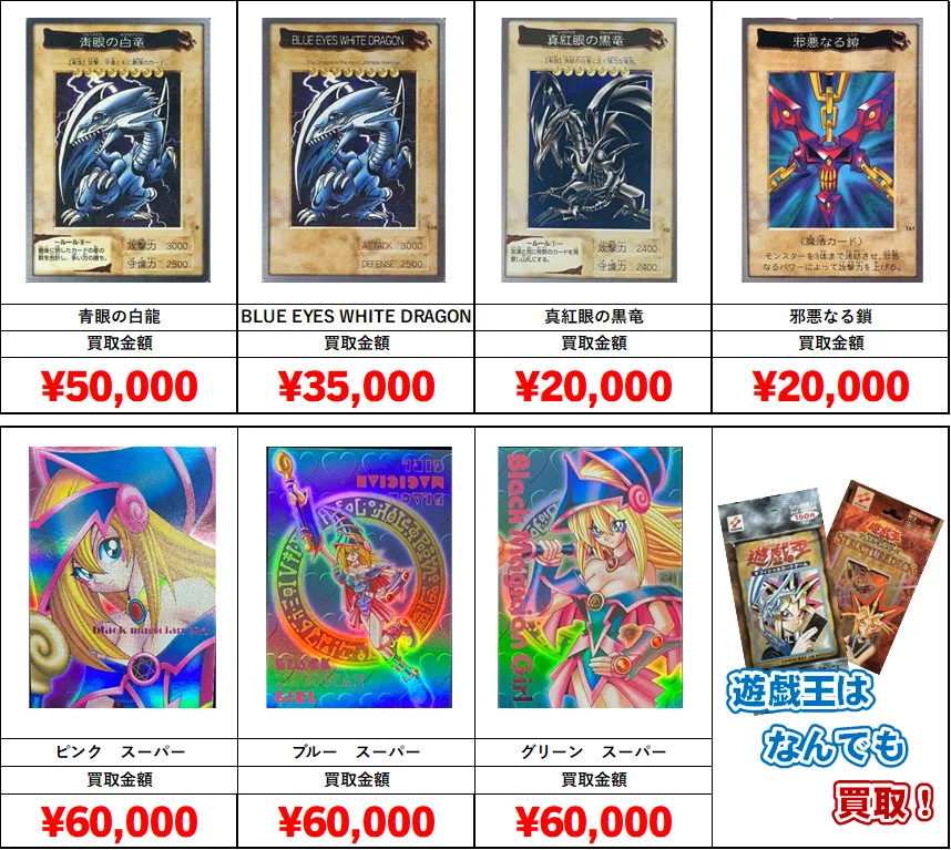 遊戯王】バンダイ版・GB版他 買取表□全国対応の宅配買取！ - おた