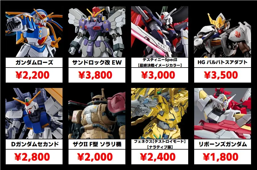 今月の強化買取RGガンプラ!TOP8