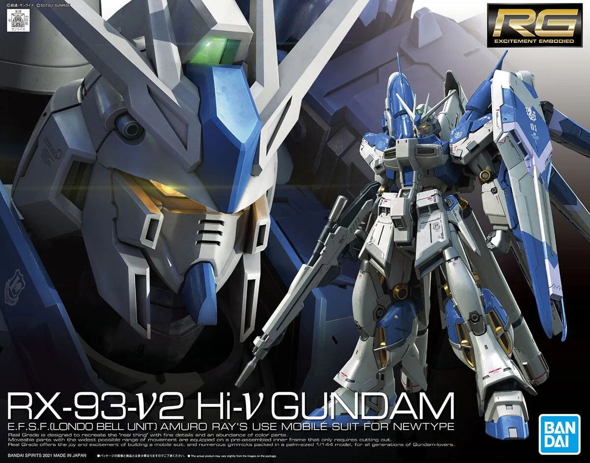 RG Hi－νガンダムのプラモデルのパッケージ