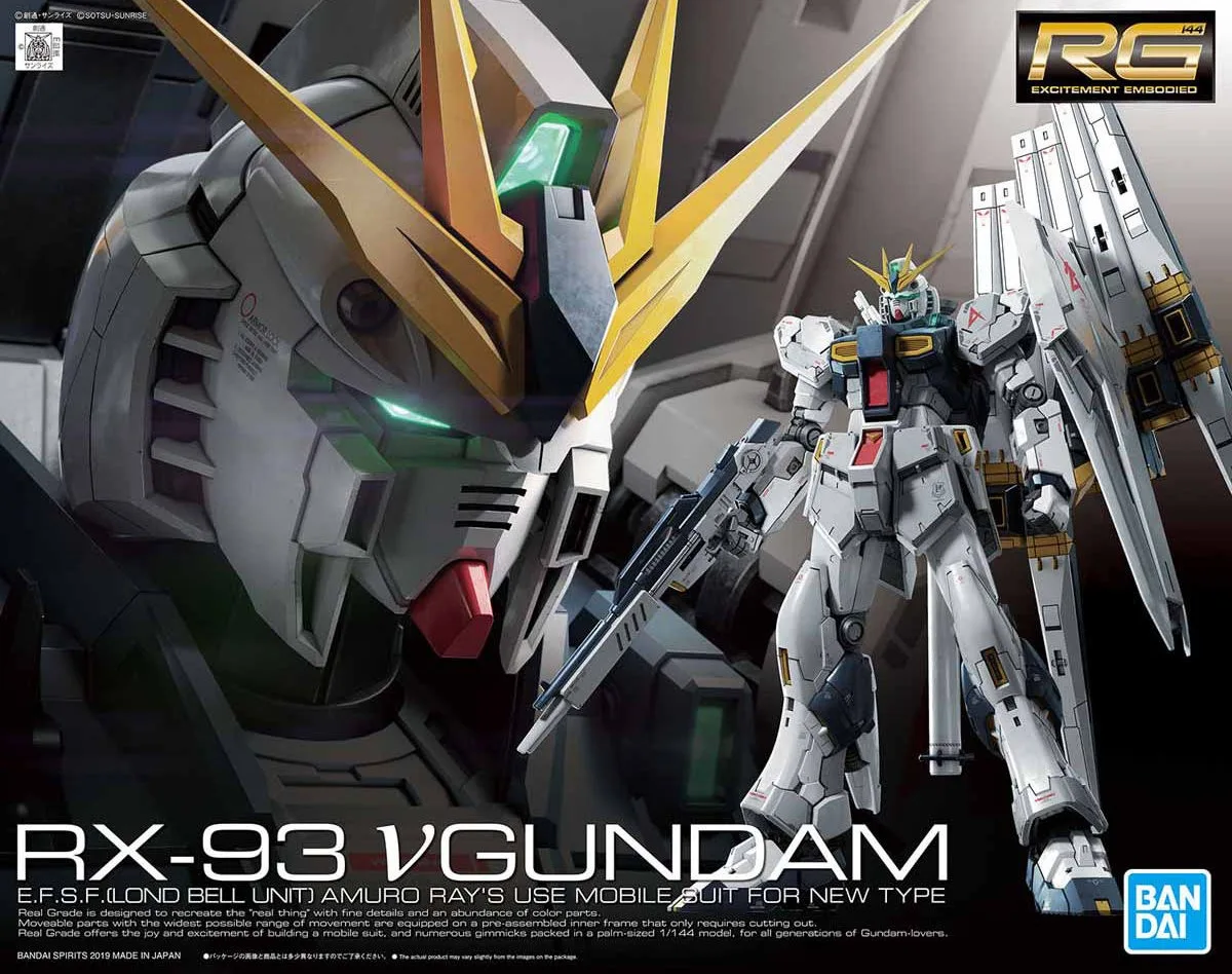 RG νガンダムのプラモデルのパッケージ