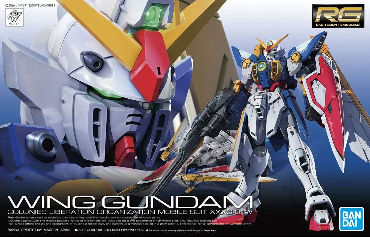 RG ウイングガンダムのプラモデルのパッケージ