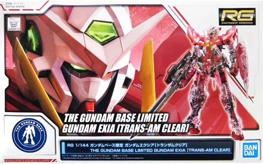 RG ガンダムエクシア [トランザムクリア] (ガンダムベース)のプラモデルのパッケージ