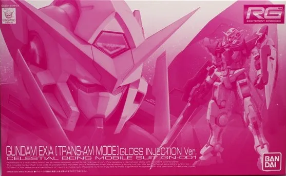 RG ガンダムエクシア (トランザムモード) グロスインジェクションVer. 【プレミアムバンダイ限定】のプラモデルのパッケージ