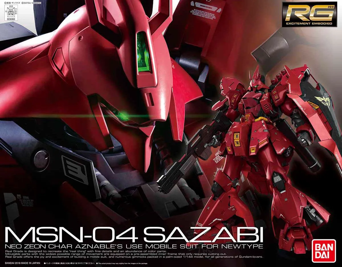 RG サザビーのプラモデルのパッケージ