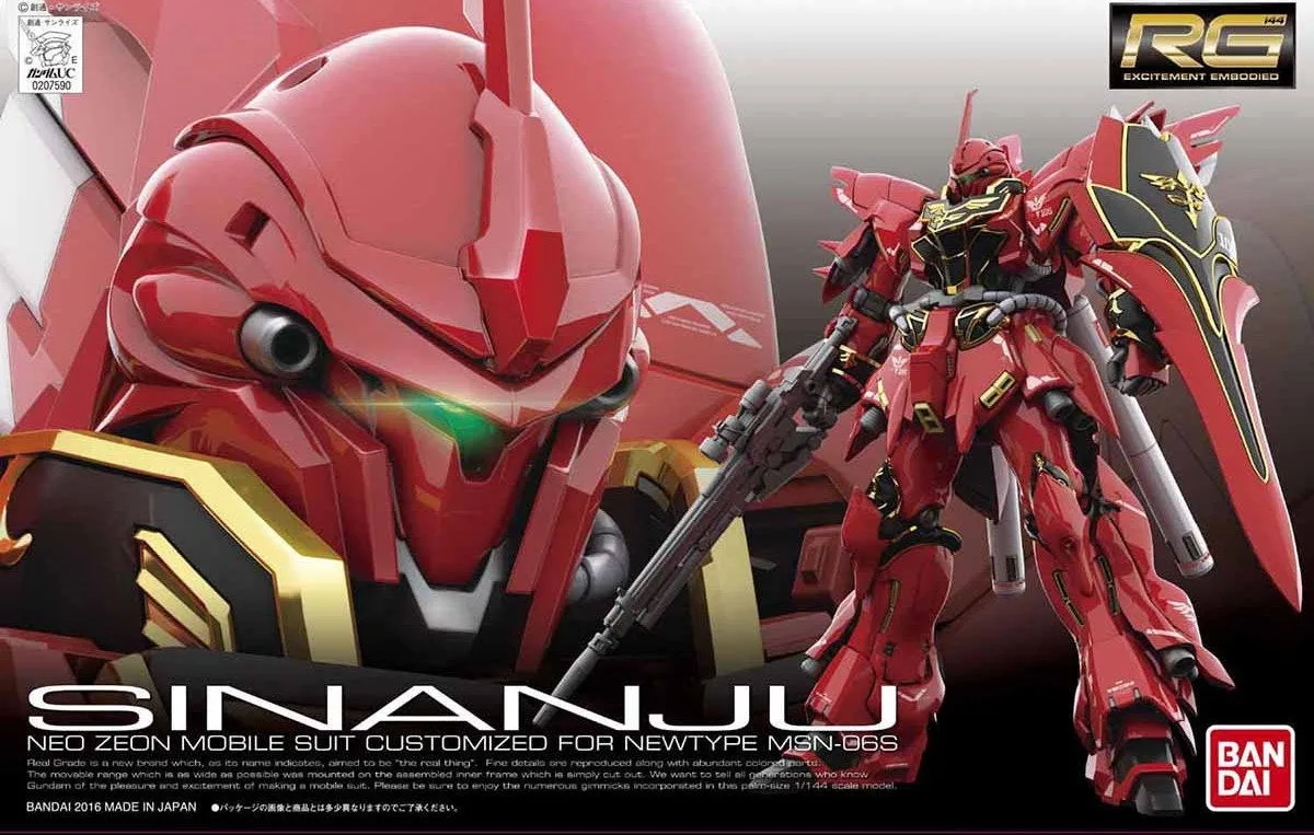 RG シナンジュのプラモデルのパッケージ
