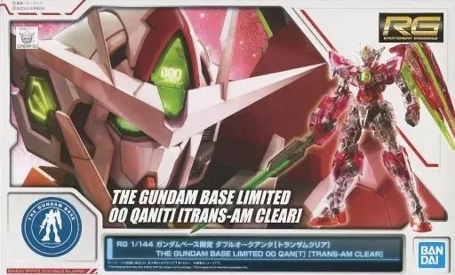 RG ダブルオークアンタ [トランザムクリア] (ガンダムベース)のプラモデルのパッケージ