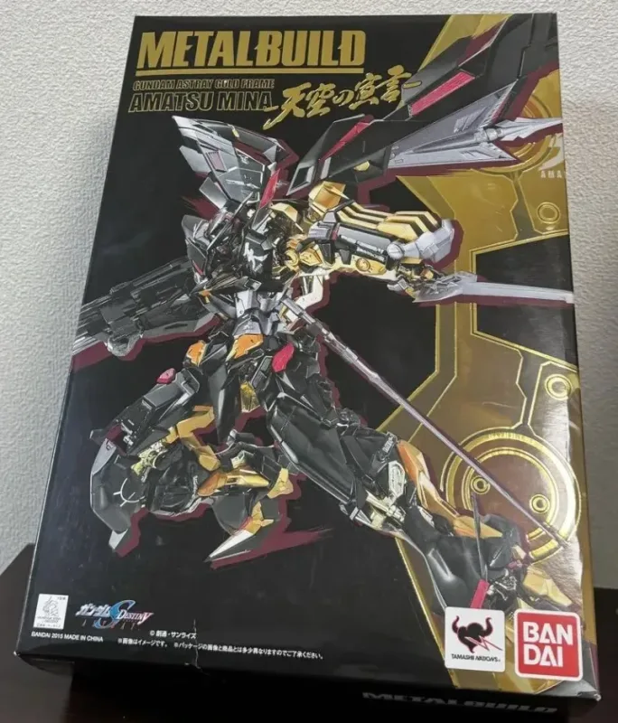 ガンダムアストレイゴールドフレーム天ミナ　天空の宣言のメタルビルドのパッケージ