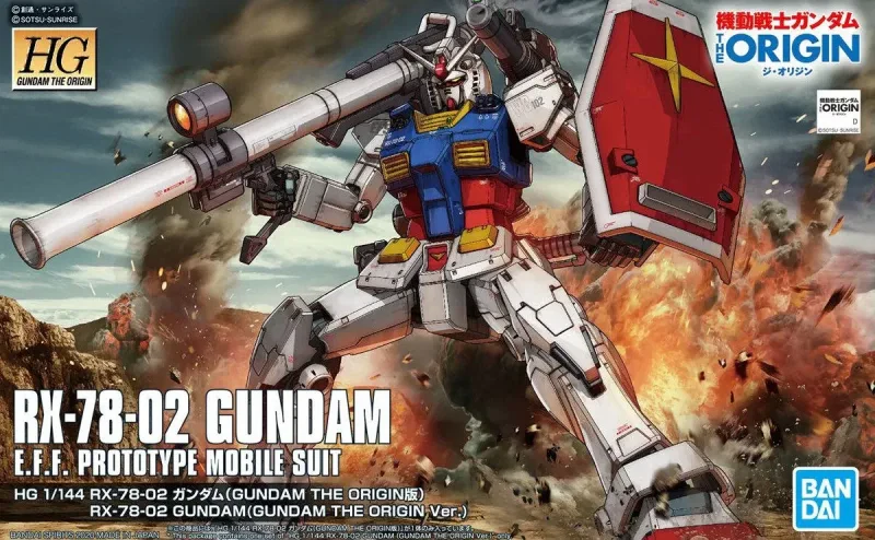 HG RX-78-02 ガンダム (THE ORIGIN版)のプラモデルのパッケージ