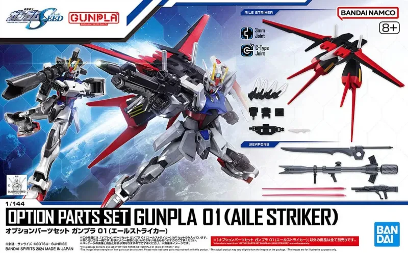 HG オプションパーツセット ガンプラ 01 エールストライカーのプラモデルのパッケージ